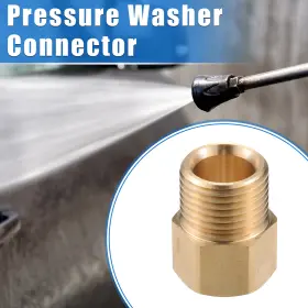 M18x1.5 X Autohaux 655692141144 Pressure Washer Connector To G1/2 Inch Adapter Brass Screw Hose