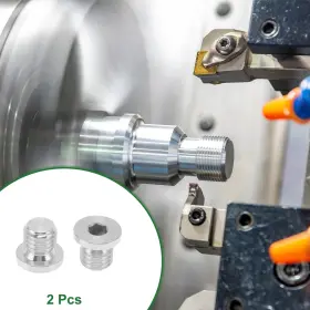 M12x1.75 X Autohaux 676766076780 304 Stainless Steel Pipe Fittings Hexagon Socket Plug 2 Pcs
