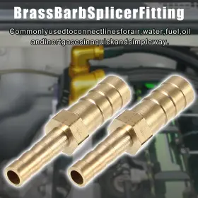 X Autohaux 703820577096 2 Pcs 8mm - 5mm Straight Shaped Hose Barb Fitting Brass Connector