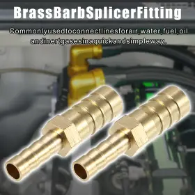 X Autohaux 703820577119 2 Pcs 10mm - 6mm Straight Shaped Hose Barb Fitting Brass Connector
