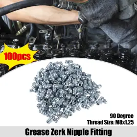 M8x1.25 X Autohaux 703820783251 100pcs Grease Nipple Fitting 90 Degree Galvanized Steel For Car Truck M8x1.25 X Autohaux 703820783251 100pcs Grease Nipple Fitting 90 Degree Galvanized Steel For Car Truck