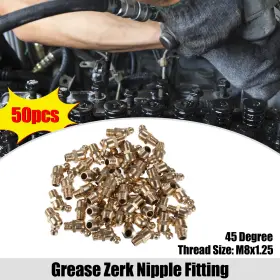 M8x1.25 X Autohaux 703820783336 50 Pcs Grease Nipple Fitting Bend 45 Degree Angle Brass For Car Truck