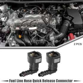 X Autohaux 716058782811 3/8 Inch Sae To 1/4 Car Fuel Line Hose Quick Release Connector 90 Gray 2 Pcs