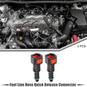 X Autohaux 716058786833 1/4 Inch Sae To Car Fuel Line Hose Quick Release Connector Straight Red 2pcs