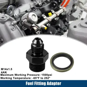 M14x1.5 X Autohaux 716058891841 1 Set Car Fuel Fitting With Washer Metric To 4an Male Flare Adapter Black M14x1.5 X Autohaux 716058891841 1 Set Car Fuel Fitting With Washer Metric To 4an Male Flare Adapter Black