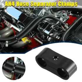 X Autohaux 718844568234 An4 Car Auto Hose Separator Clamp Fuel Line Connector For Oil Black