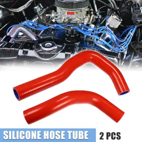 X Autohaux 723115183887 2 Pcs Red Silicone Radiator Coolant Hose Pipe Tubing For Honda Integra Type