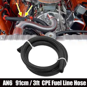 X Autohaux 723115648416 3ft An6 Auto Braided Nylon Stainless Steel Cpe Oil Fuel Gas Line Hose Black X Autohaux 723115648416 3ft An6 Auto Braided Nylon Stainless Steel Cpe Oil Fuel Gas Line Hose Black