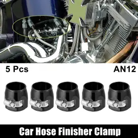 An12 X Autohaux 724117486174 5 Pcs Hex Car Hose Finisher Pipe Clamp With Screw Adapter Fitting Black An12 X Autohaux 724117486174 5 Pcs Hex Car Hose Finisher Pipe Clamp With Screw Adapter Fitting Black