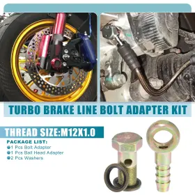M12x1.0 X Autohaux 724117703554 1 Set Vehicle Oil Cooler Screw Ball Head Adapter 10mm Od With Washers M12x1.0 X Autohaux 724117703554 1 Set Vehicle Oil Cooler Screw Ball Head Adapter 10mm Od With Washers