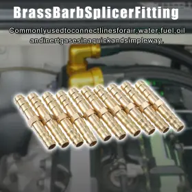 X Autohaux 726215347685 10 Pcs 6mm Straight Shaped Hose Barb Fitting Brass Connector
