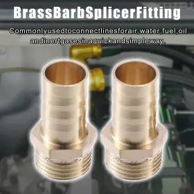 X Autohaux 726215360653 2 Pcs 16mm 1/2 Inch Bsp Male Thread Brass Hose Socket Compression Fittings