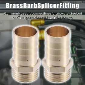 X Autohaux 726215360660 2 Pcs 19mm 1/2 Inch Bsp Male Thread Brass Hose Socket Compression Fittings