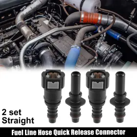 X Autohaux 726215362794 9.89mm Sae To 10.5mm Straight Car Fuel Line Hose Quick Release Connector 2 Set