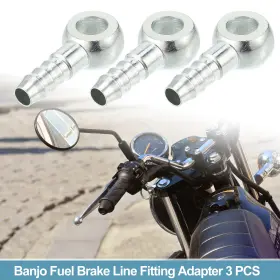 X Autohaux 732324868720 10mm Id Od Banjo Fitting Fuel Line Adapter Connector Silver Tone 3 Pcs X Autohaux 732324868720 10mm Id Od Banjo Fitting Fuel Line Adapter Connector Silver Tone 3 Pcs