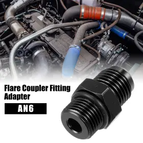 X Autohaux 734301465960 Black 6an Male To M14x1.25mm Flare Union Coupler Fuel Oil Line Hose Adapter