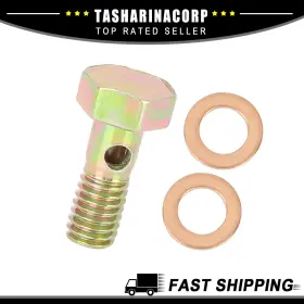M6x1.0 X Autohaux 743151892963 Universal Piece Of 3 Metric Thread Banjo Bolts Brake Fitting With Washer M6x1.0 X Autohaux 743151892963 Universal Piece Of 3 Metric Thread Banjo Bolts Brake Fitting With Washer