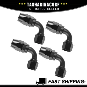 An10 X Autohaux 766549874792 Universal Piece Of 4 90 Degree Swivel Hose End Fitting Adapter