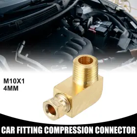 M10x1 X Autohaux 767153695223 Universal 90 Degree Elbow Brass Fitting - Car Fit 4mm Gold Tone M10x1 X Autohaux 767153695223 Universal 90 Degree Elbow Brass Fitting - Car Fit 4mm Gold Tone