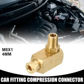 M8x1 X Autohaux 767153695353 Universal 90 Degree Elbow Swivel Rotating Brass Fitting - Car Fit 4mm