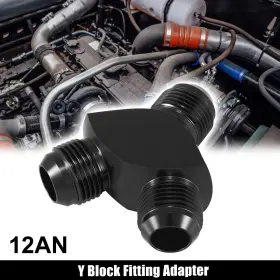 An12 X Autohaux 782685000192 Aluminum Alloy Y Shape Block Fitting Adapter 12an To Black