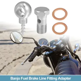 M14x1.5 X Autohaux 786527495238 14mm Id 6mm Od Universal Banjo Fitting Fuel Line Silver Tone 1 Set