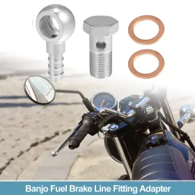 M14x1.5 X Autohaux 786527495252 14mm Id 10mm Od Universal Banjo Fitting Fuel Line Silver Tone 1 Set