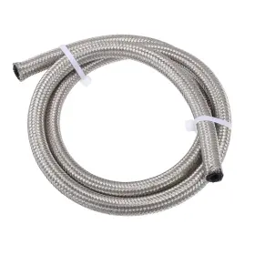 A22102400ux0594 X Autohaux 3ft 4an Fuel Hose An4 Universal Car Braided Silver Tone