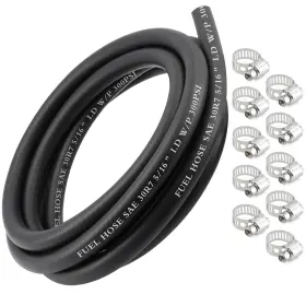 Ca-gyjd-51610 Xaugiry 5/16 Inch 10ft Fuel Line Hose Push Lock Nbr Rubber Sae 30r7 300psi With 10pcs