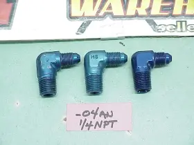 982244 Xrp 3 Blue Aluminum -04 An To 1/4 Npt Flare Adapter 90 Fittings #432