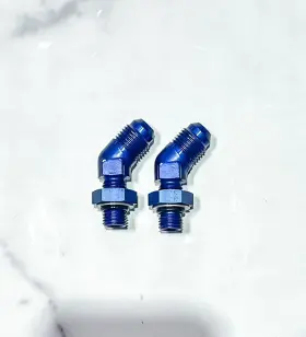984564 Xrp #984564 45 Degree #6 A.n. Male Flare To #4 O-ring Boss Aluminum - Blue