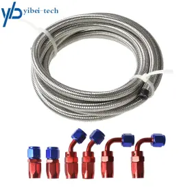 Yi120764t Yibei-tech 10ft Nylon Braided Fuel Hose Line With 4an Swivel End Fitting Kit