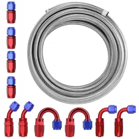Yokolos 755331383468 Fuel Line Kit 6an 3/8 Inch Universal Silver Stainless Steel Braided 20ft Cpe Gas Oil Yokolos 755331383468 Fuel Line Kit 6an 3/8 Inch Universal Silver Stainless Steel Braided 20ft Cpe Gas Oil