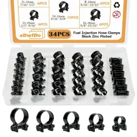 Dd025-bn Zdwfdc 34pcs 5 Sizes 8-18mm Fuel Line Clamps Clips Assortment Kit 1/4 Inch Dd025-bn Zdwfdc 34pcs 5 Sizes 8-18mm Fuel Line Clamps Clips Assortment Kit 1/4 Inch