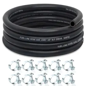 8-10ft-10c Zonbang Fhl-3/8-10ft-10c 3/8 Fuel Line Nbr Rubber Id 10ft 10 Clamps Black