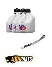 Vp Racing 3 Pack White Gallon Square Utility Jugs + 1 Deluxe Fill Hose New. Price: $81.66.