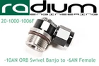 Radium 20-1000-1006F Swivel Banjo -10AN Orb To -6AN Female New. Price: $43.59.