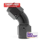 Aeromotive 65612, One Fitting F-f Swivel 45-DEG 8AN Aluminum Black Performance New. Price: $75.11.