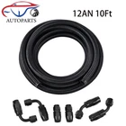 12AN 10FT Fuel Line Fitting Kit Nylon Braided Cpe Oil Hose With 6 Black New. Price: $64.45.