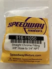 Speedway Motors Straight Chrome Fitting, 3/8 Inch Hose 1/4 Npt 916-11050 New. Price: $9.99.