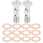 Autohaux 2 Set M10X1.0 Metric Thread Double Banjo Bolt Brake Silver Tone New. Price: $20.59.