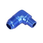 Autohaux AN10 90 Degree Male 3/8" Npt Flare Bulkhead Fitting Blue New. Price: $18.99.