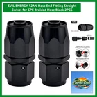 Evil Energy 12AN Aluminum Hose Fitting Set - 2PCS Black Swivel Connectors New. Price: $36.99.