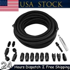 6AN 3/8 Ptfe Fuel Line Kit W/nylon Stainless Braided Hose 25FT New. Price: $99.00.