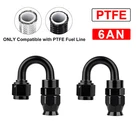 2PCS 6AN Ptfe Hose End Fitting 180 Degree Black For E85 New. Price: $11.99.