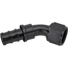 Black 45 Degree Socketless Push-on Hose End, -12 An New. Price: $26.99.