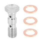 Autohaux Set M10X1.25 Metric Thread Double Banjo Bolt 30MM, Silver Tone New. Price: $13.65.
