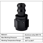 Black Aluminum 12AN Straight Push Lock Hose End Fitting High Performance New. Price: $8.99.
