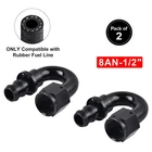 Aluminum 8AN 180 Degree Female Swivel To 1/2 Barb Push Lock Hose End Fitting New. Price: $11.99.