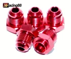 New 5X -6AN Male To Weld-on Bung Flare Red Aluminum Hose End Fitting Adapter. Price: $19.98.